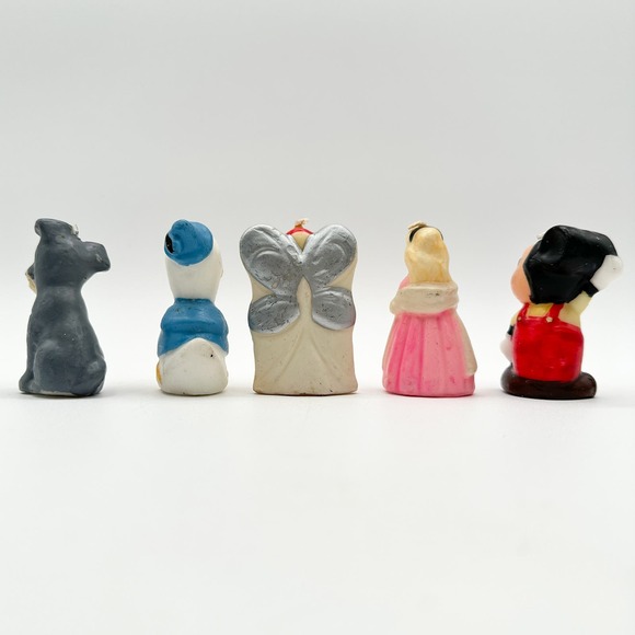 Vintage Disney Candles Set Mickey Donald The Tramp Princess Fairy - Picture 9 of 13